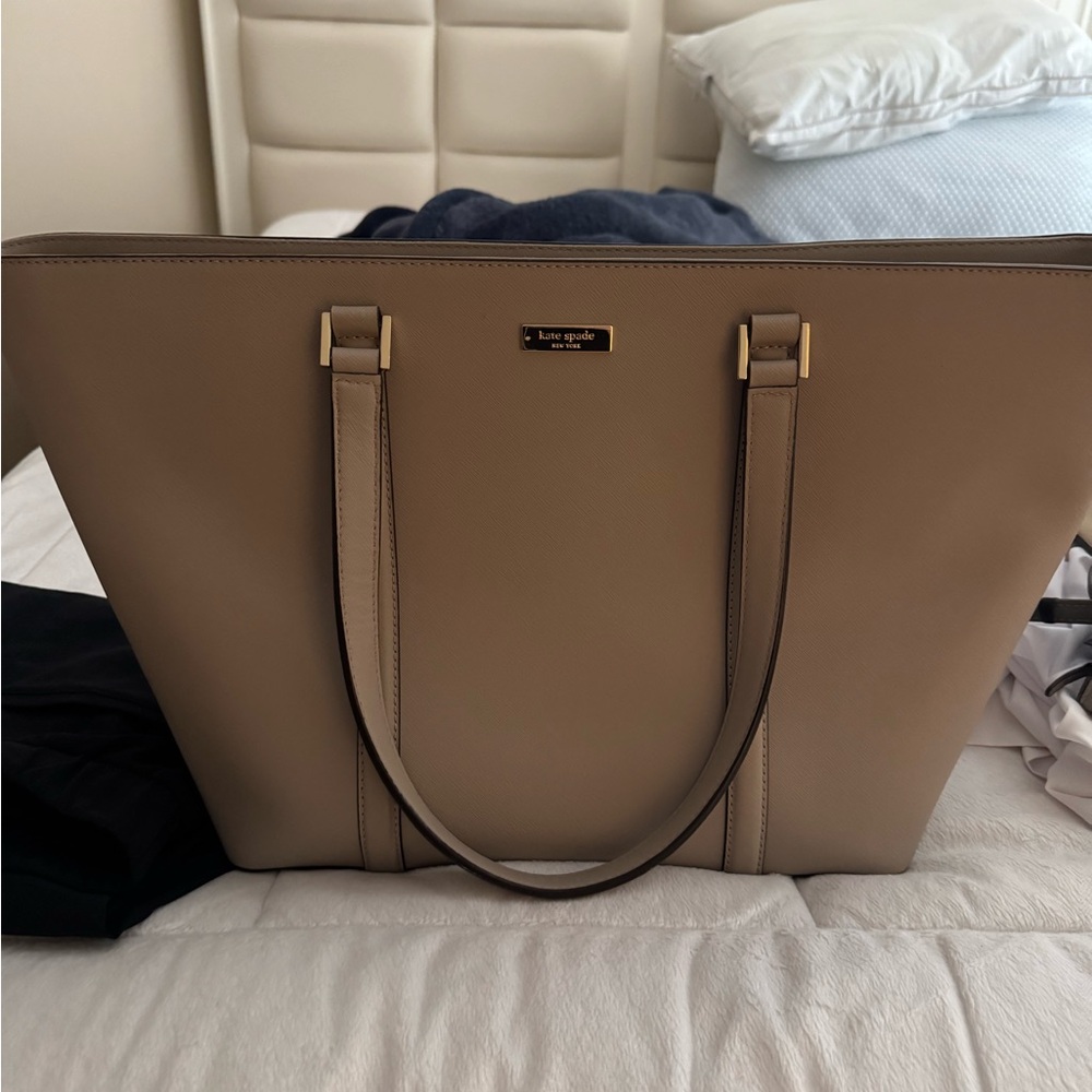 Kate Spade Tan Leather Tote Bag